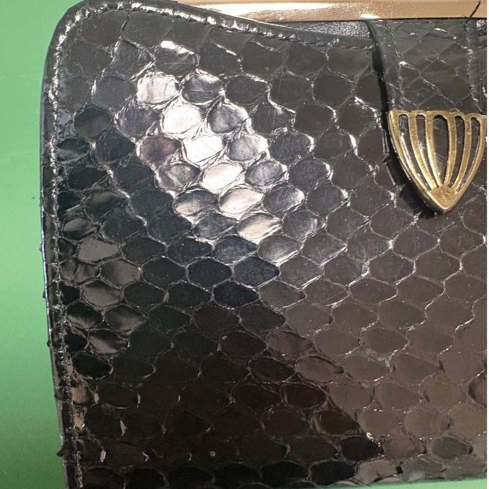 Vintage 1950s Snakeskin Clutch Coin Purse Wallet New with Tags - Picture 4 of 10